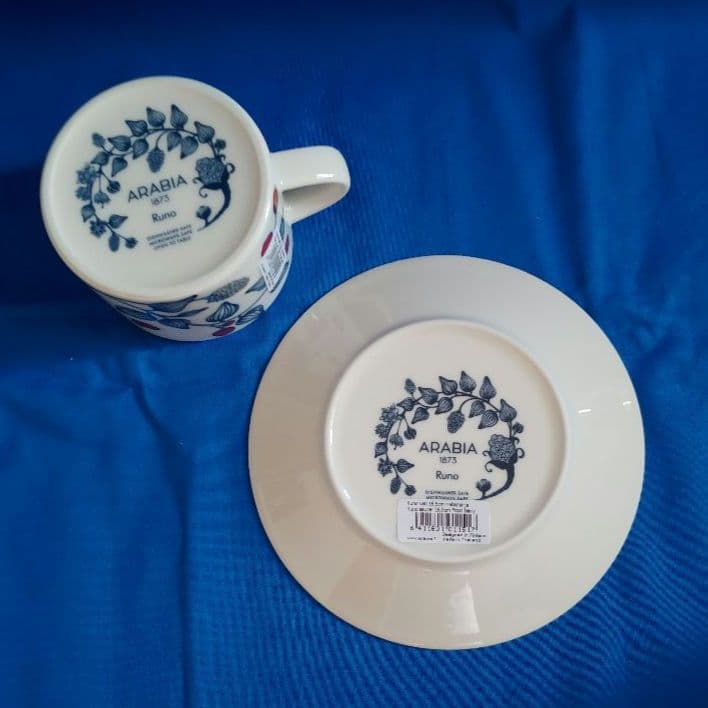 アラビア　ルノ　フロストベリー　ティーカップ＆ソーサー（プレート）　コースター
