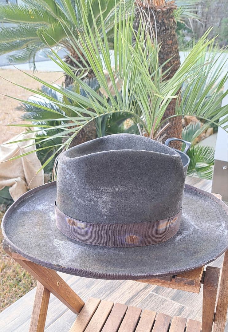 the fat hatter ファットハッター ロングブリム フェドラハット 黒