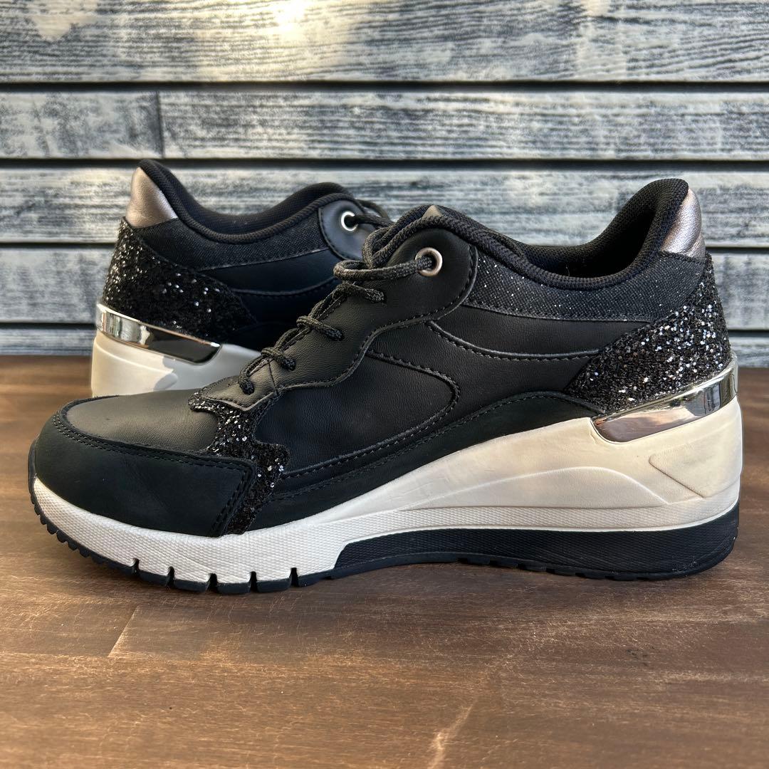 美品　HIMIKO Lite 卑弥呼 美脚ヒールアップ　24.5 ブラック ラメ