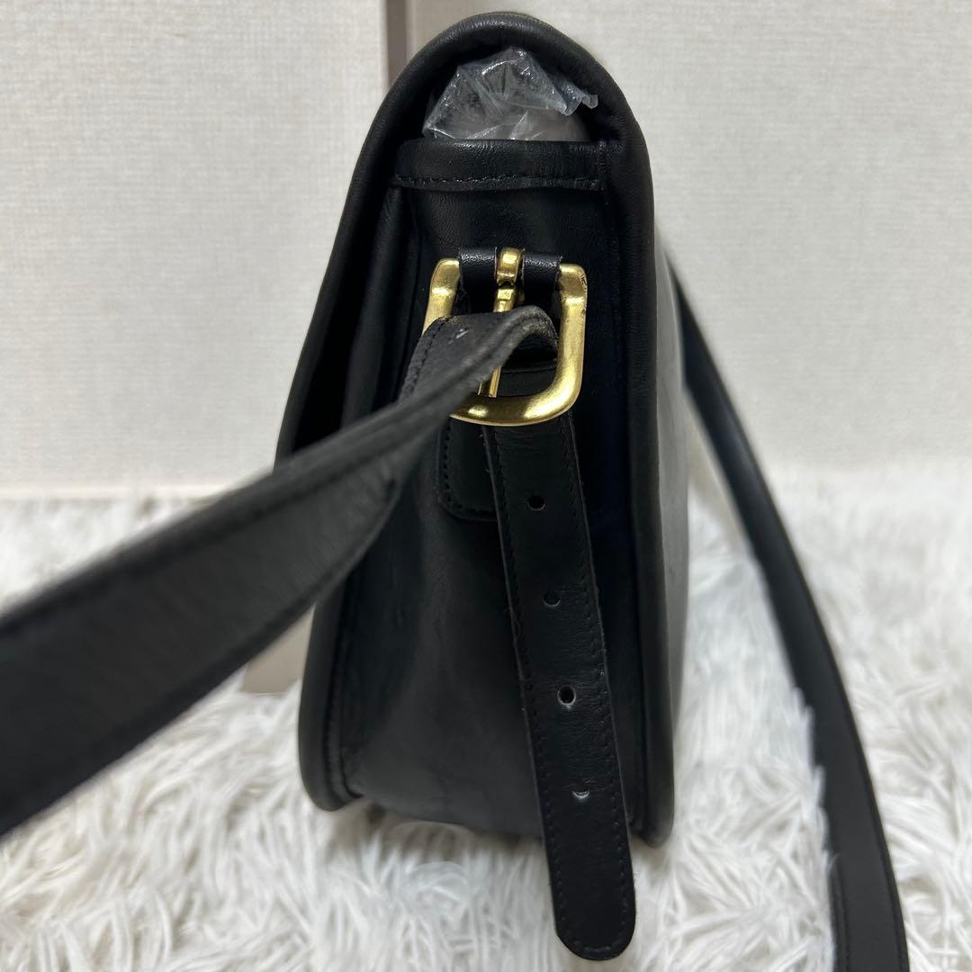 【美品✨希少/ターンロック】オールドコーチ　ブラック　レザー　フラップ　男女兼用