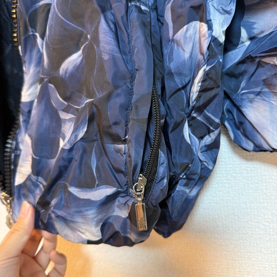 【美品】MONCLER 花柄ジャケット ネイビー 0 スプリングコート