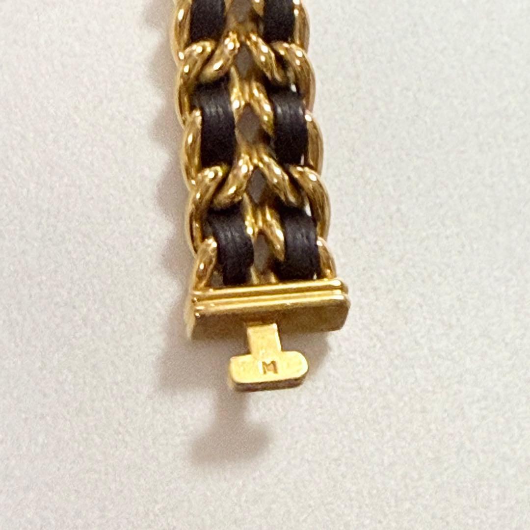 美品 CHANEL シャネル プルミエール ゴールド ブラック 腕時計M 電交済