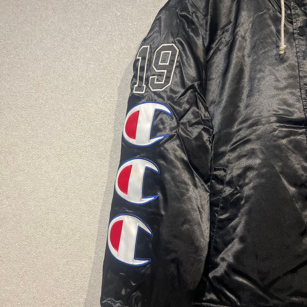 【わさび】Supreme×Champion フード付スタジャン ブラックM