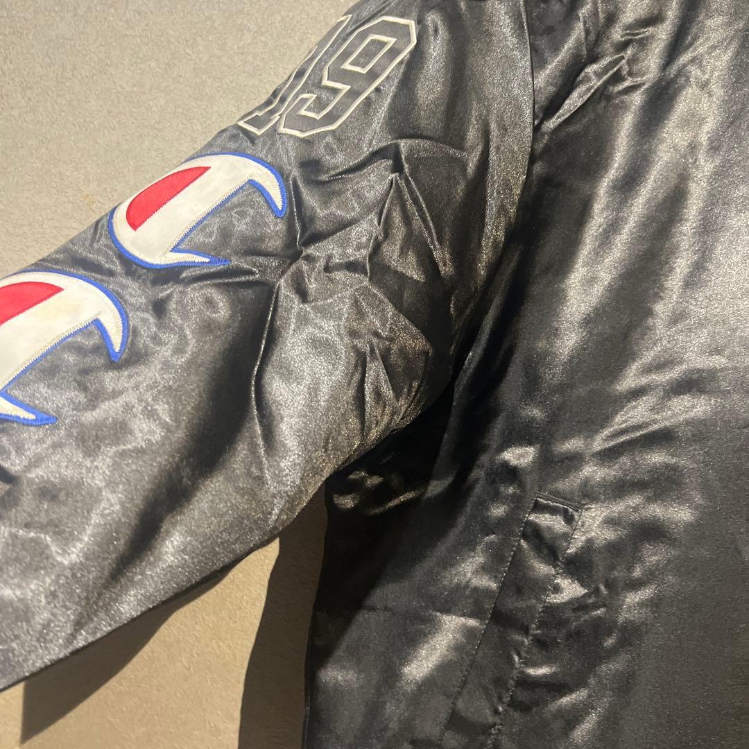 【わさび】Supreme×Champion フード付スタジャン ブラックM