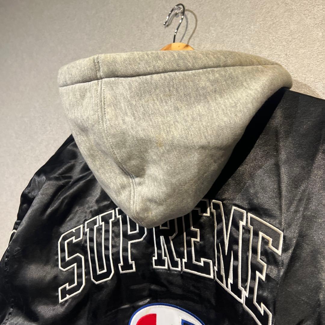 【わさび】Supreme×Champion フード付スタジャン ブラックM