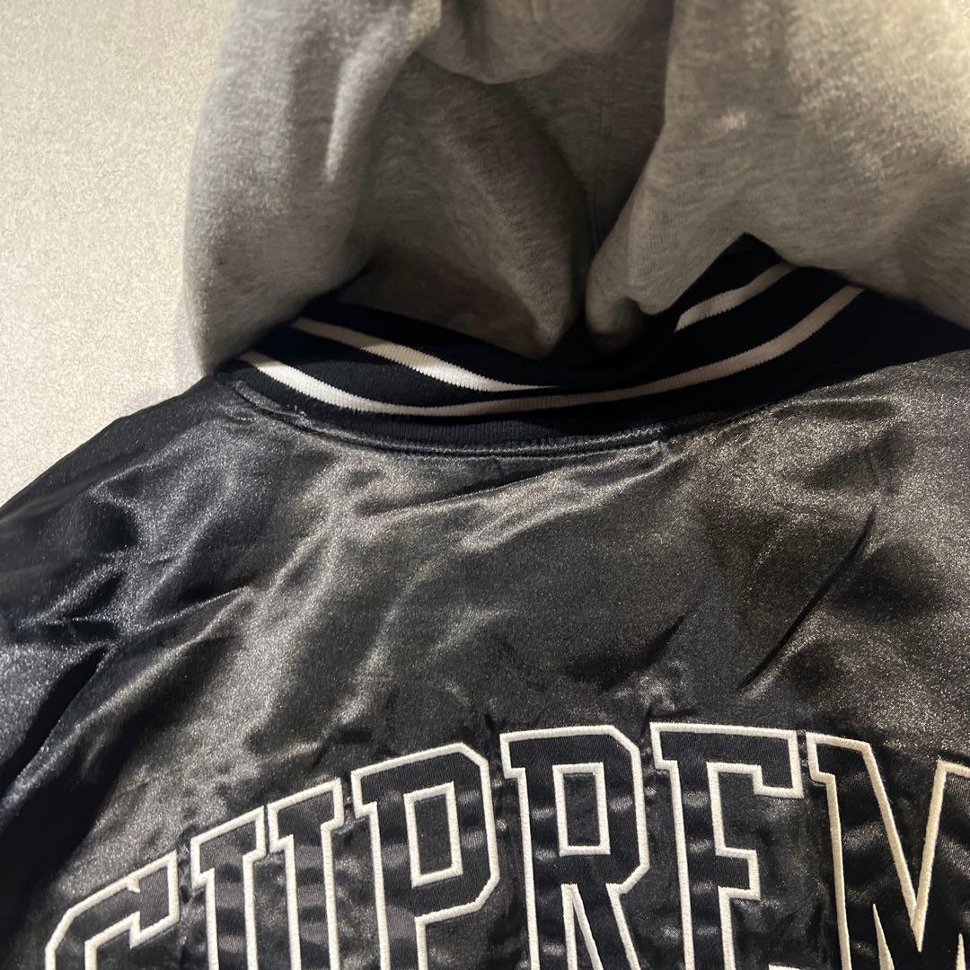 【わさび】Supreme×Champion フード付スタジャン ブラックM