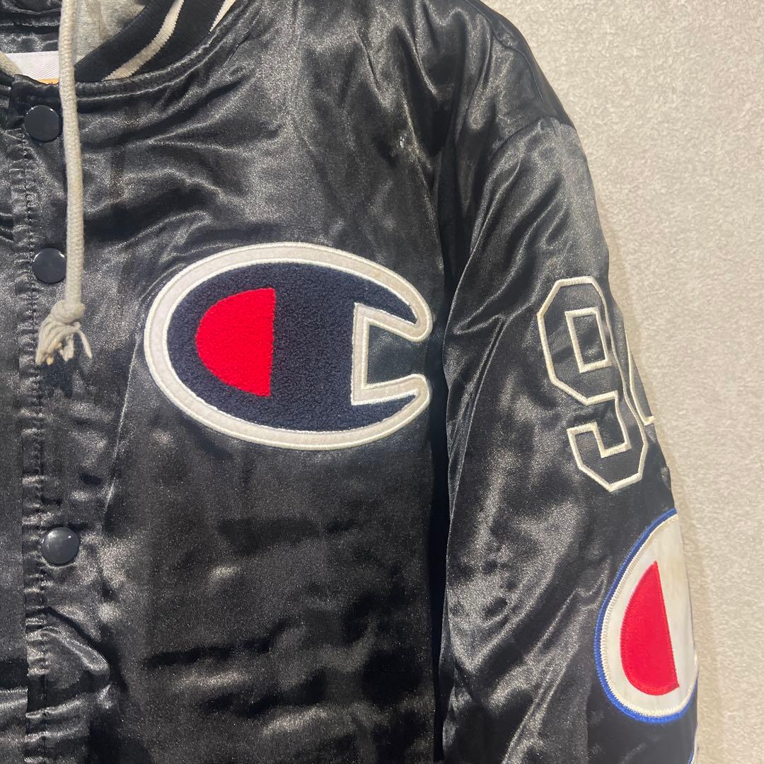 【わさび】Supreme×Champion フード付スタジャン ブラックM