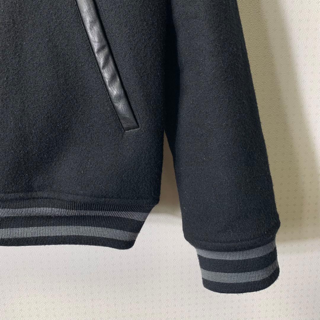 Mr.BATHING APE　ウールスタジャン　XL　ブラック　刺繍　ウール