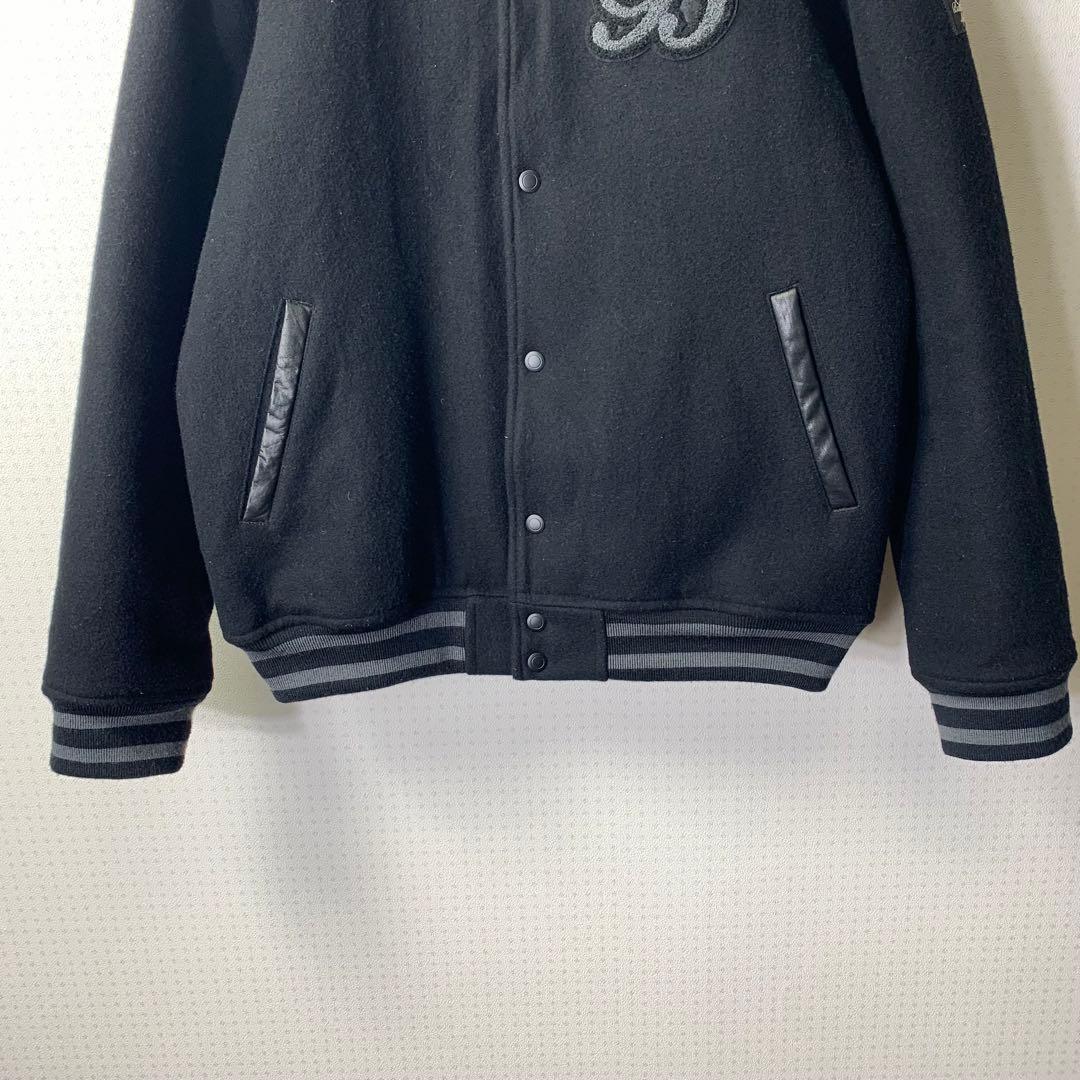 Mr.BATHING APE　ウールスタジャン　XL　ブラック　刺繍　ウール