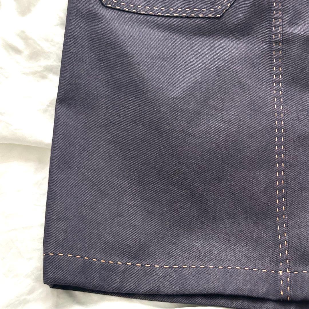 美品 HERMES エルメス スカート セリエ デニム ステッチ パープル 紫