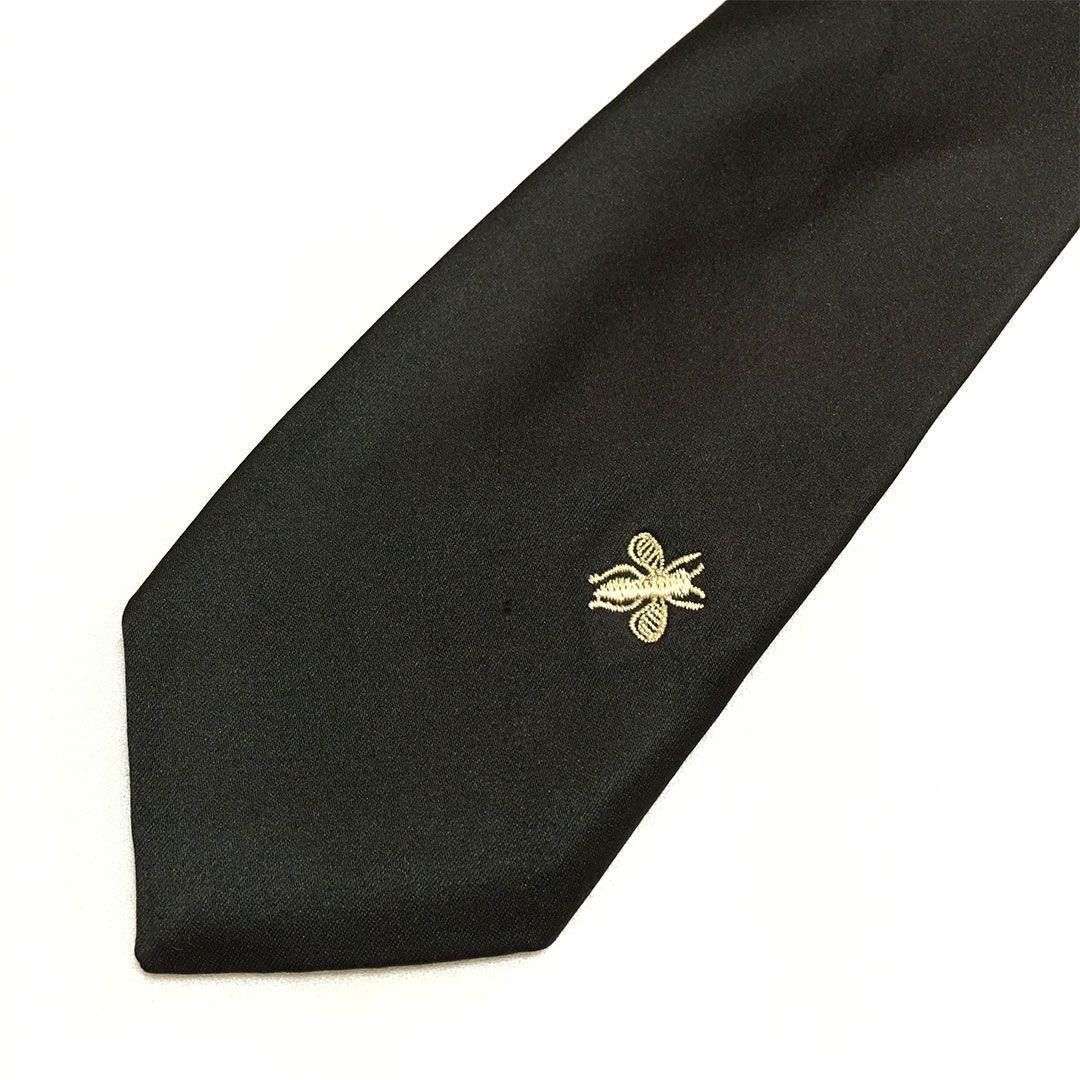未使用級 グッチ GUCCI ネクタイ 蜂 Bee ハチ ブラック