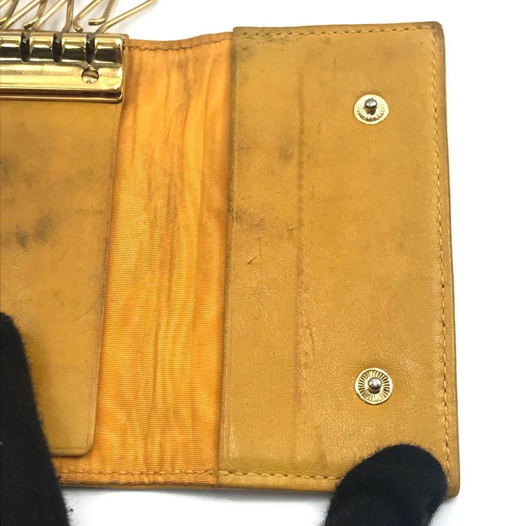 CHANEL シャネル ココマーク キャビアスキン イエロー 6連 キーケース