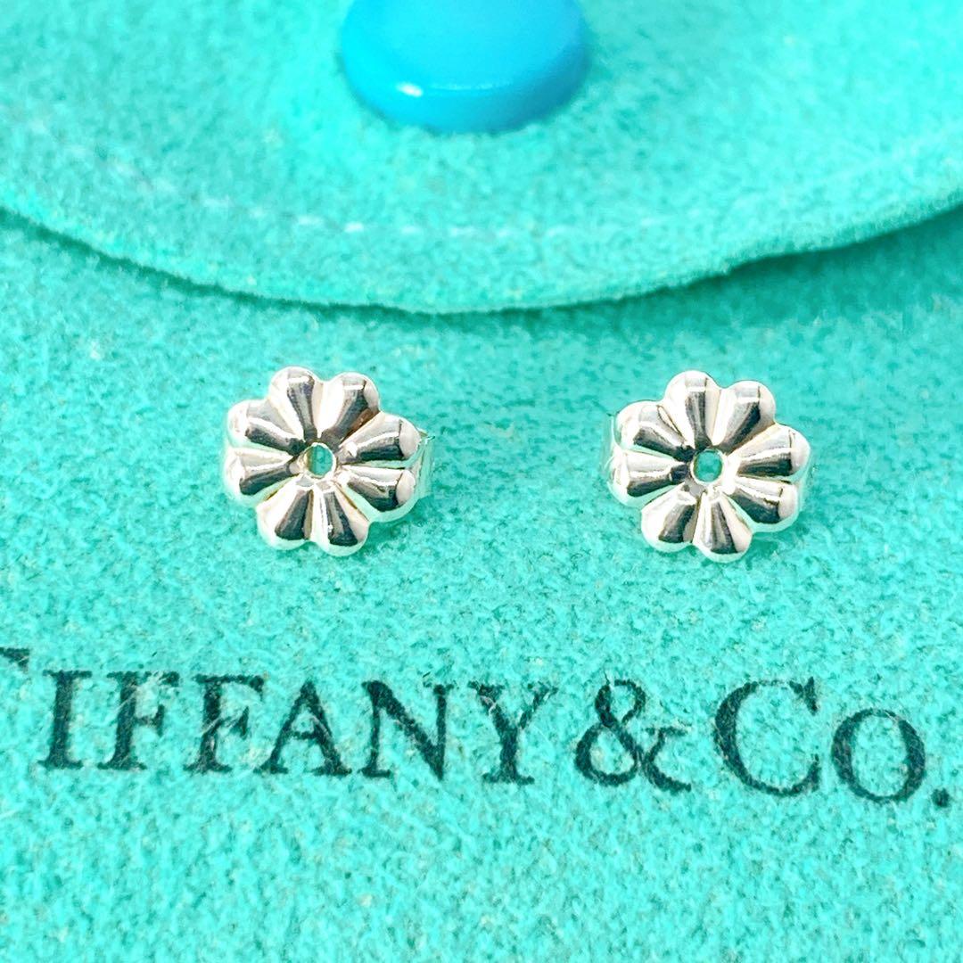 美品 ティファニー サマセット メッシュ フープ ピアス シルバー925