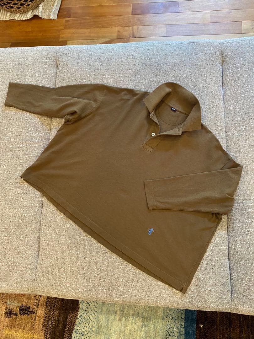 バナベリー 45R ブラウン 7分袖ポロシャツ