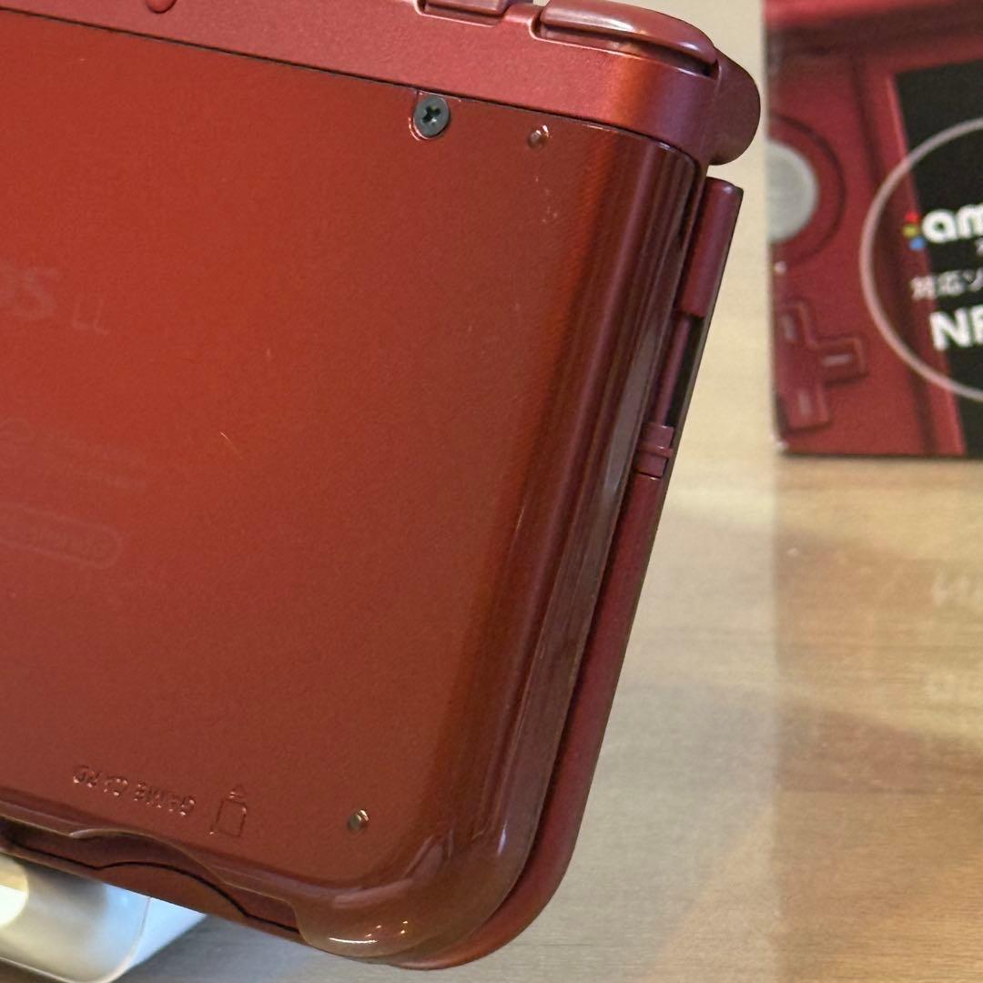 6-027 Newニンテンドー3DS LL メタリックレッド 箱付き 上下IPS