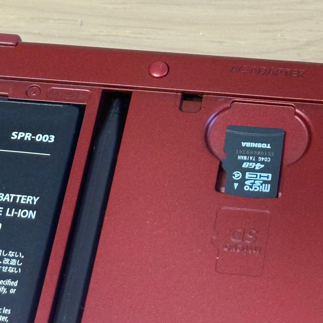 6-027 Newニンテンドー3DS LL メタリックレッド 箱付き 上下IPS