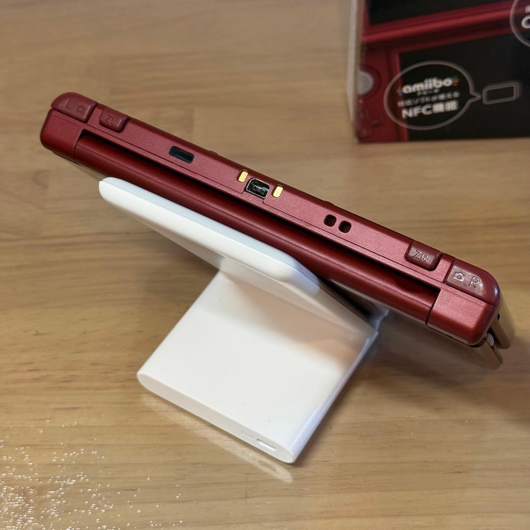 6-027 Newニンテンドー3DS LL メタリックレッド 箱付き 上下IPS