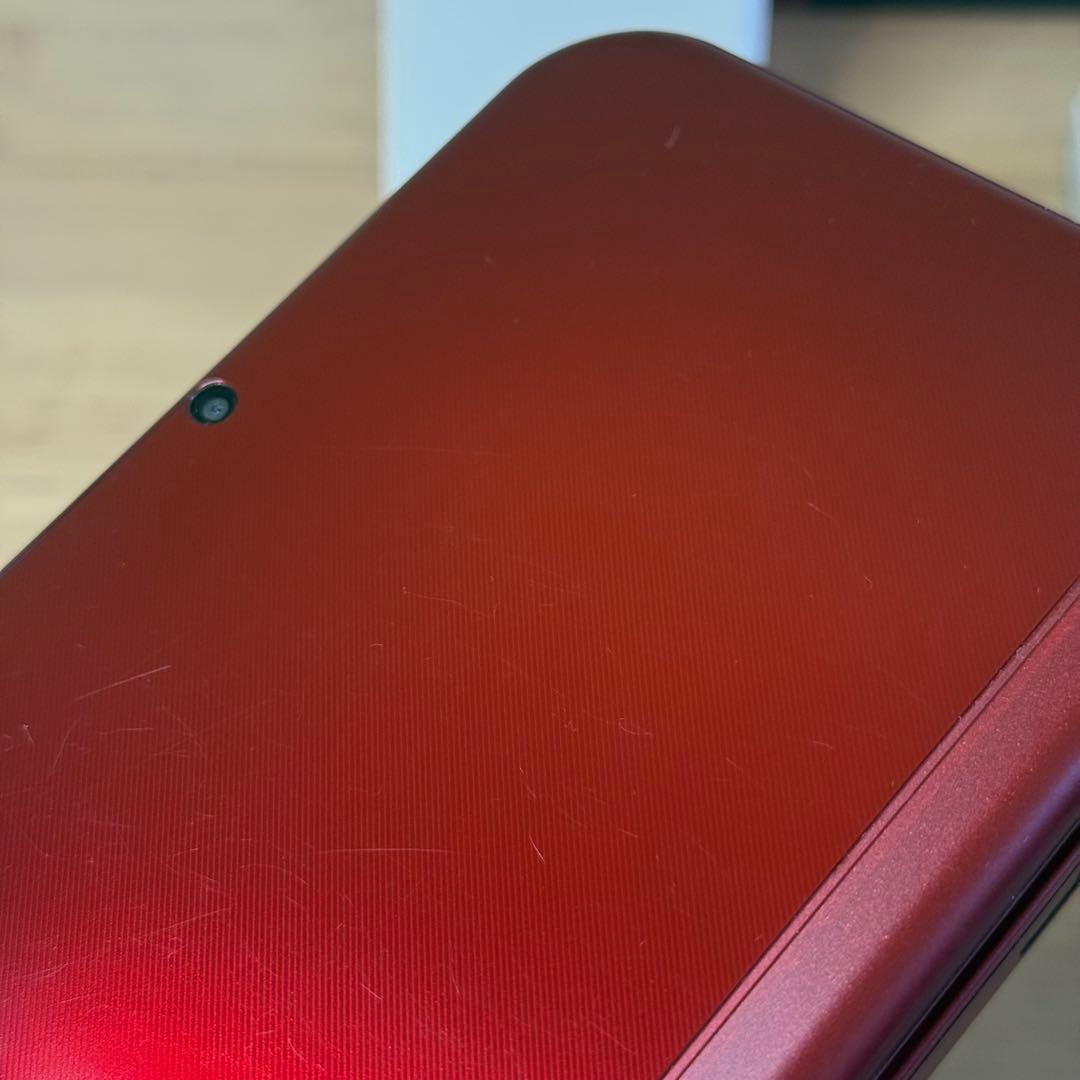 6-027 Newニンテンドー3DS LL メタリックレッド 箱付き 上下IPS