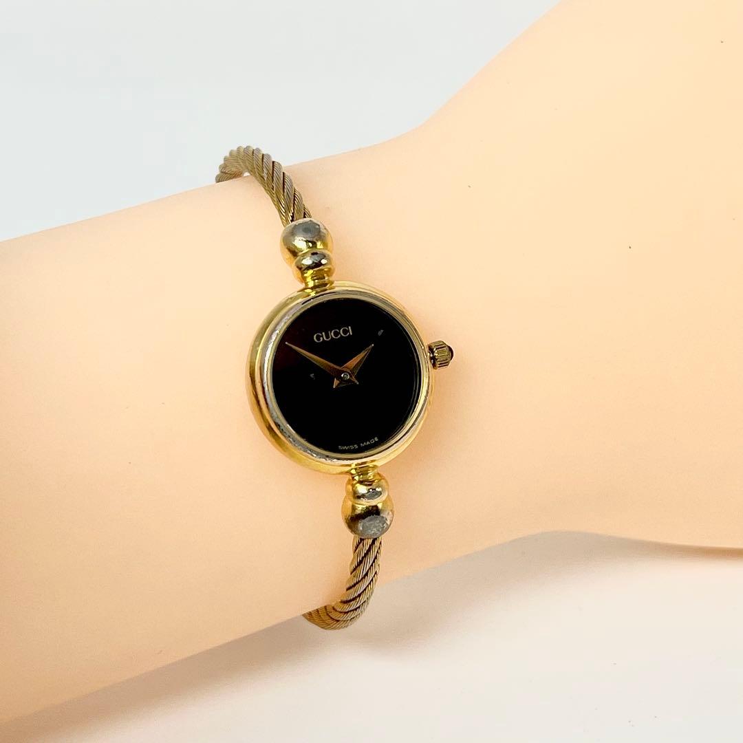 【新品電池/稼働品】グッチ 2700.2L バングルウォッチ ゴールド ブレス