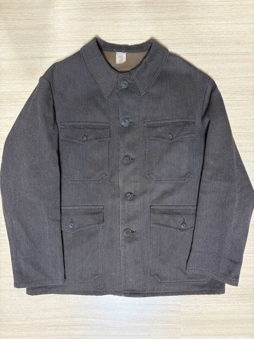 美品 50〜60s pique hunting ジャケット　黒ステッチ　ブラウン