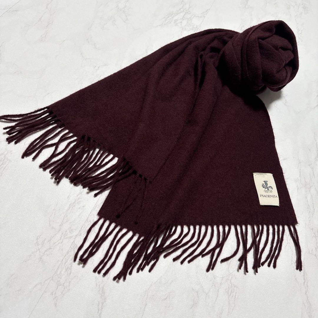 PIACENZA ピアチェンツァ カシミヤ100% マフラー ボルドー