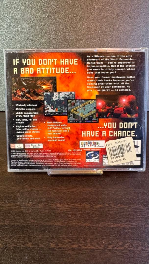 【PS1北米版】Crusader No Remorse