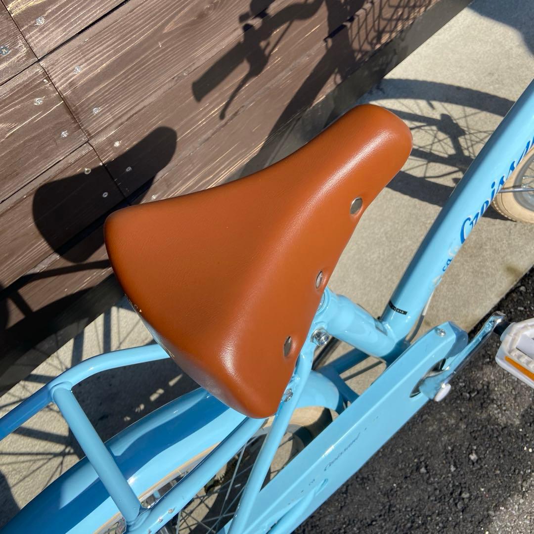 水色 子供用自転車 補助輪付き　18インチ