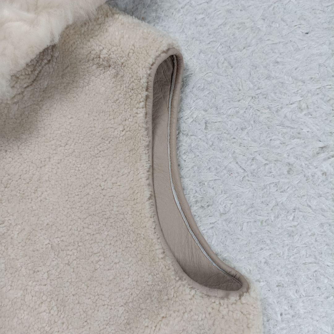 美品✨ANAYI現行　フード付きムートンリバージレ　ベージュ　近年モデル　高級