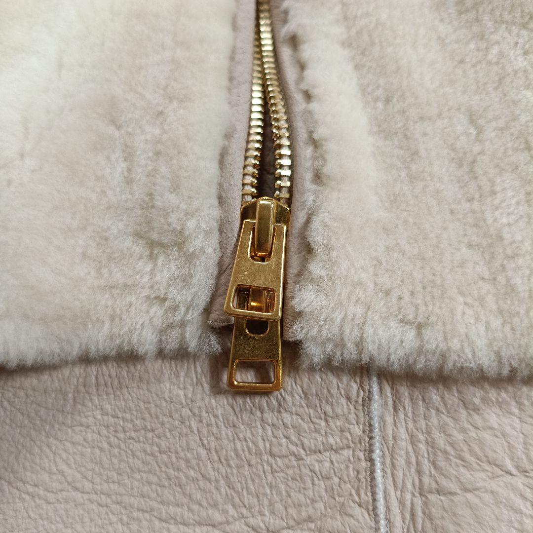 美品✨ANAYI現行　フード付きムートンリバージレ　ベージュ　近年モデル　高級