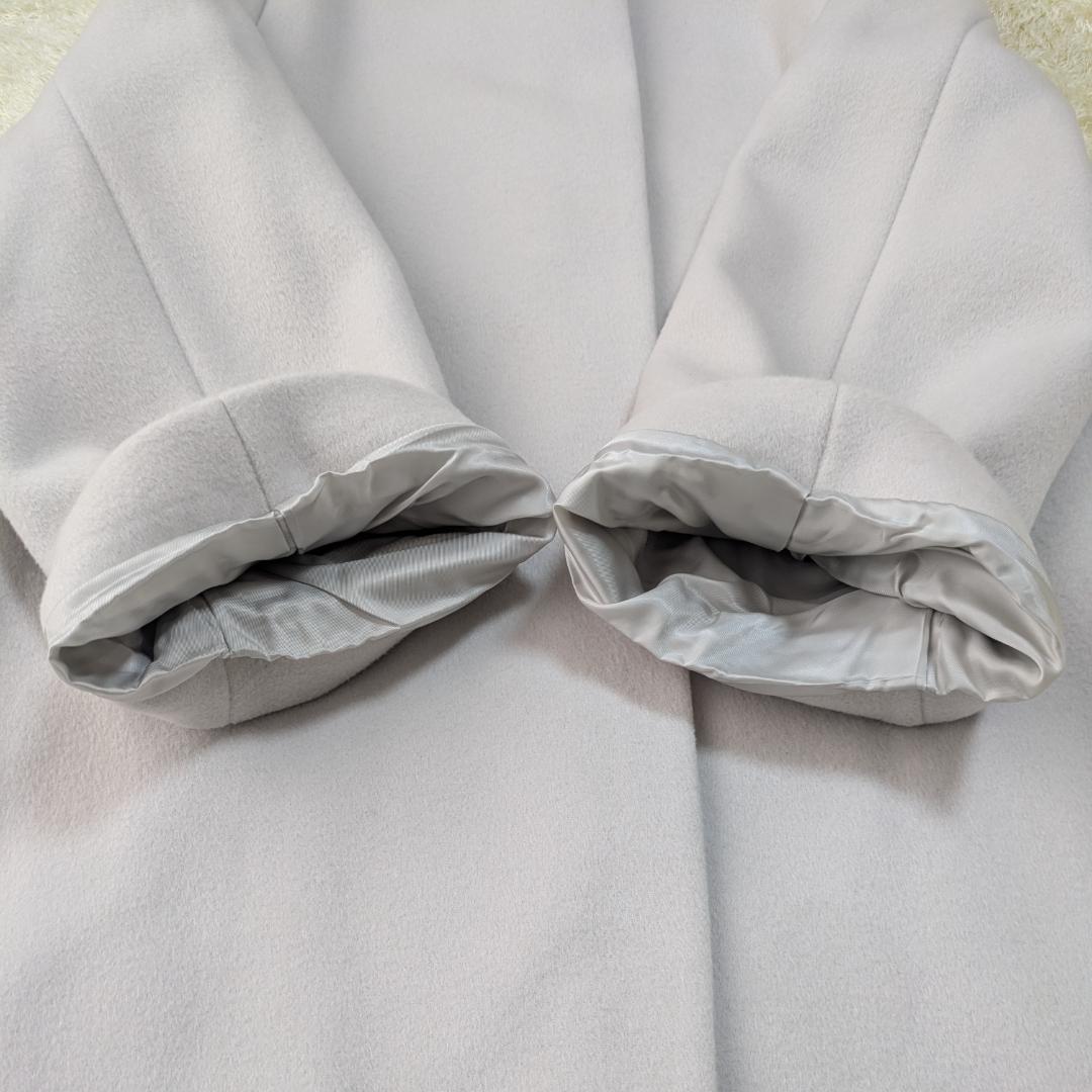 【上品】UNITED ARROWS ノーカラーコート ライトグレー シンプル