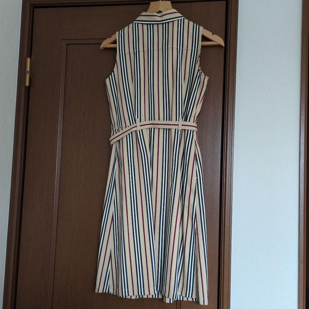 AmiBURBERRY ストライプ ノースリーブワンピース 160A