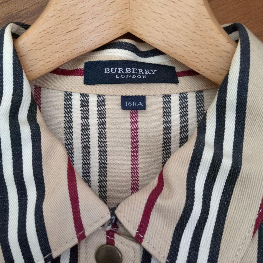 AmiBURBERRY ストライプ ノースリーブワンピース 160A