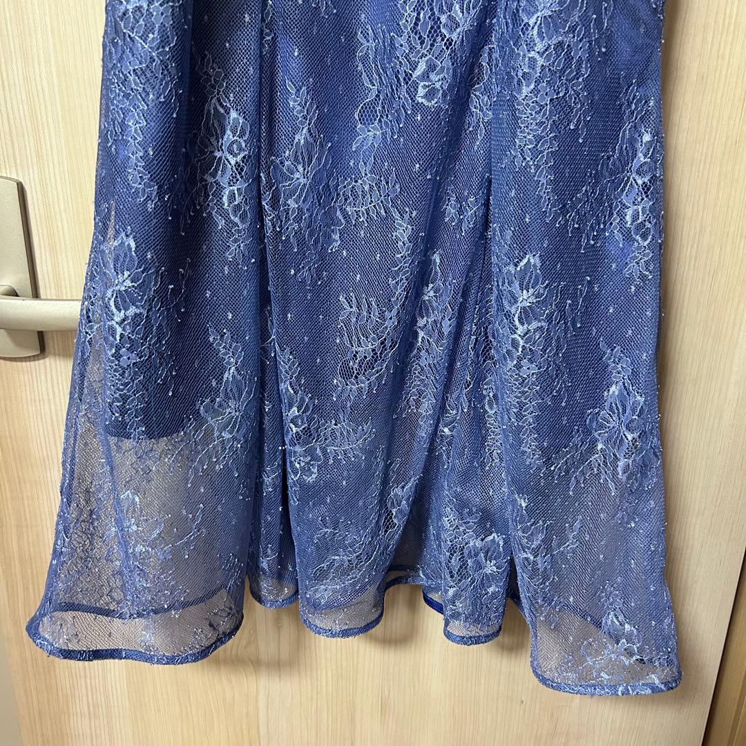 SNIDEL シアーショルダーレースドレス DBLU 0