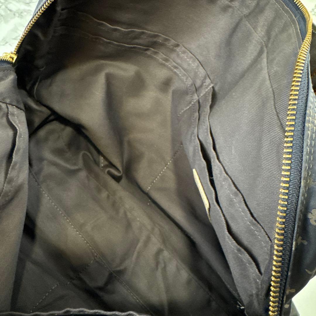 ほぼ未使用品russet ラシット ナイロン×本革 レザートートバッグ ネイビー