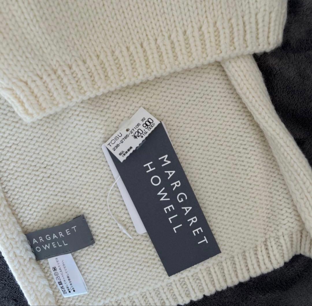 【新品・未使用品】MARGARET HOWELL ショートマフラー　アイボリー