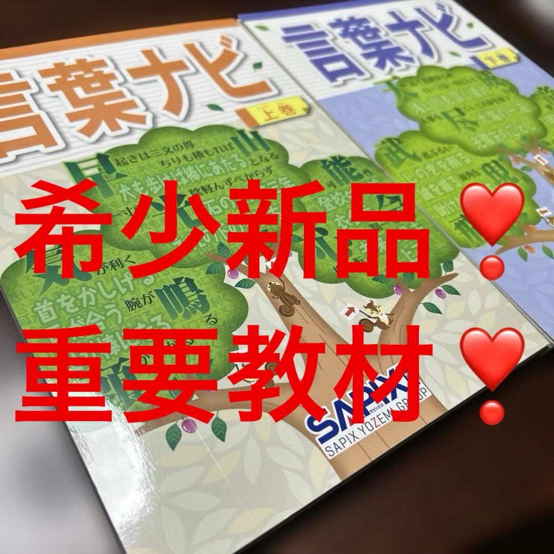 24-22A 新品重要教材　サピックス　SAPIX 言葉ナビ 上巻・下巻セット