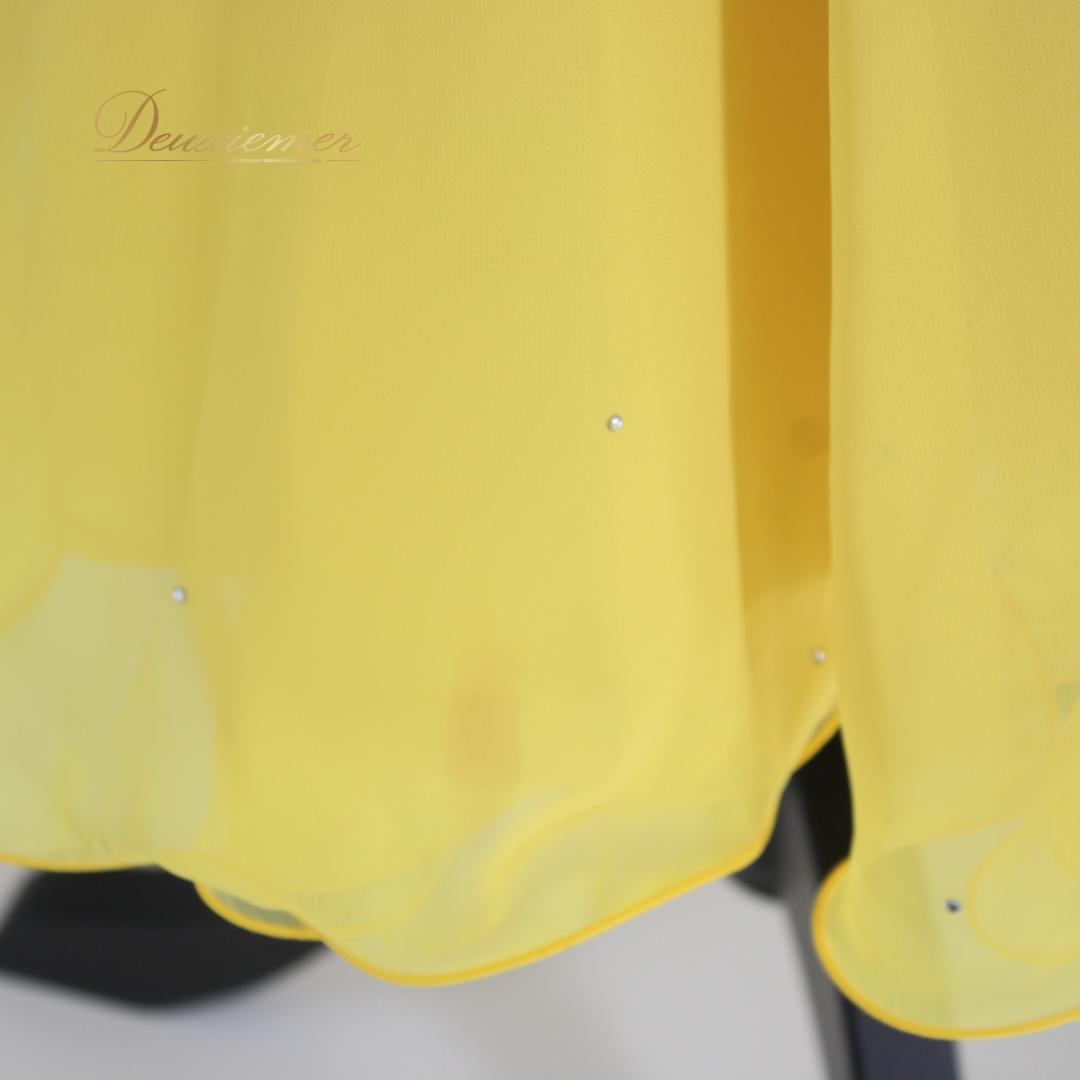 【日本製社交ダンス衣装】上下セット Chacott UNA 黄色 フェミニン