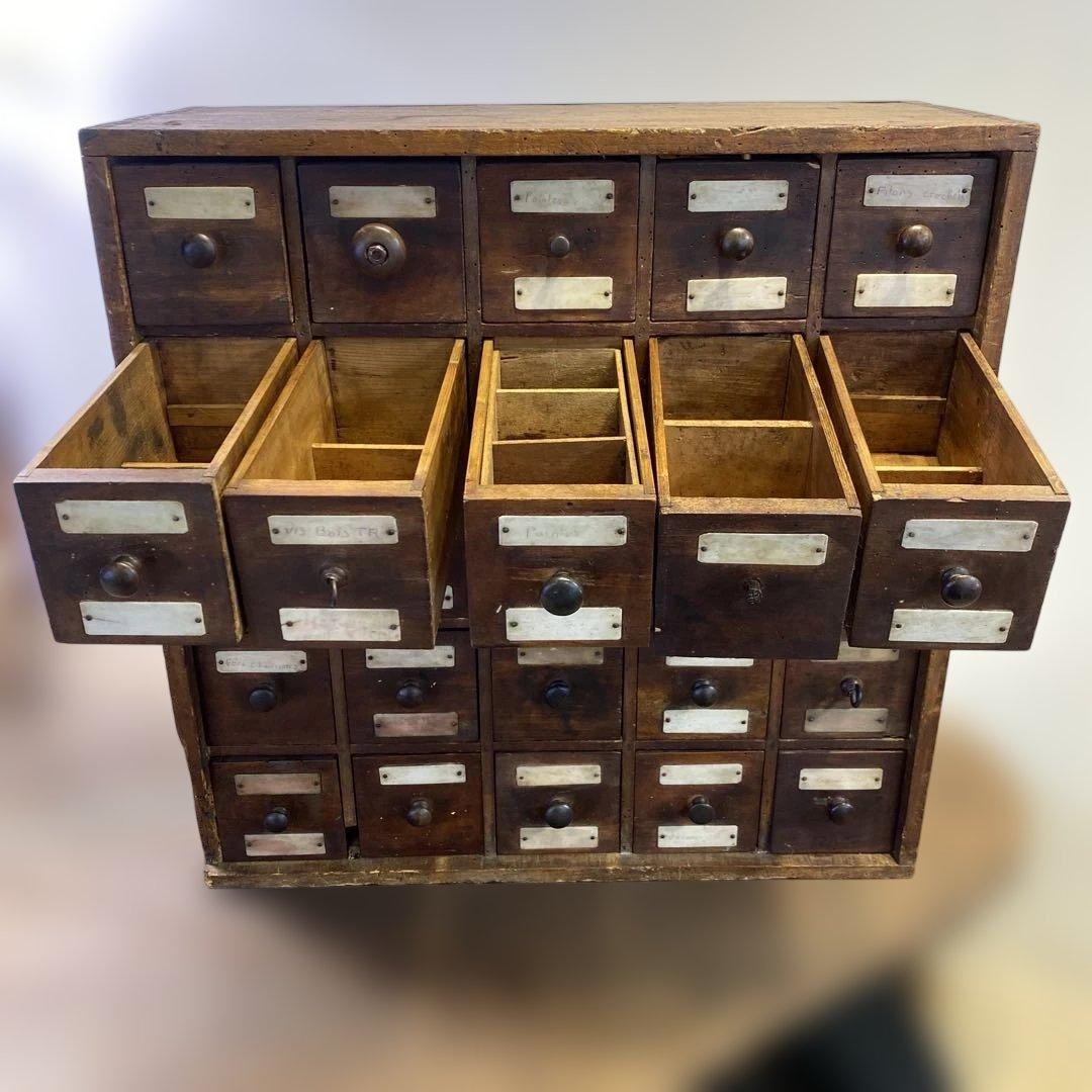 25杯引き出し 靴職人アトリエ アンティーク