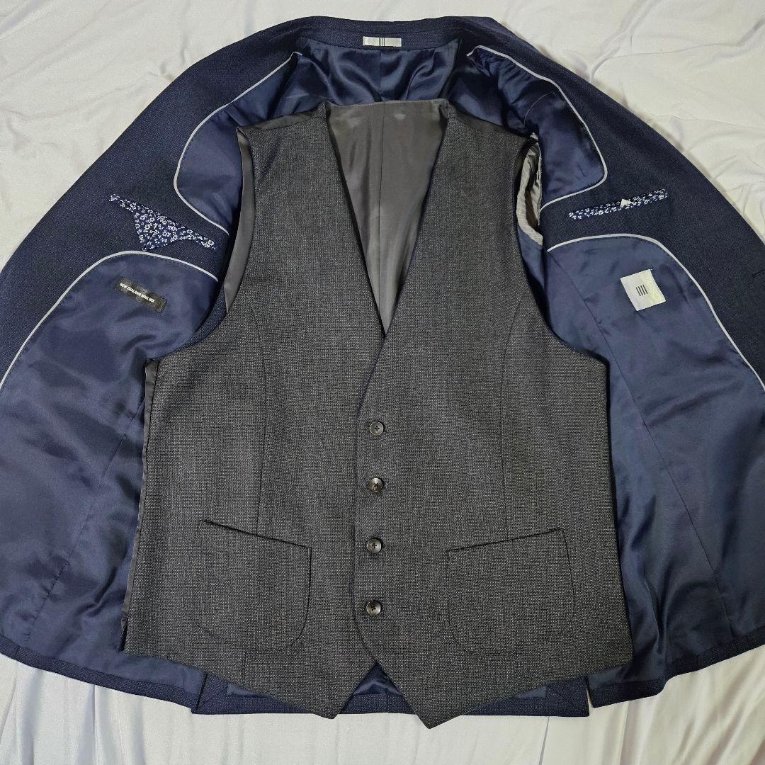❇️極美品❇️SUIT SELECT ネイビー 3ピーススーツ XL