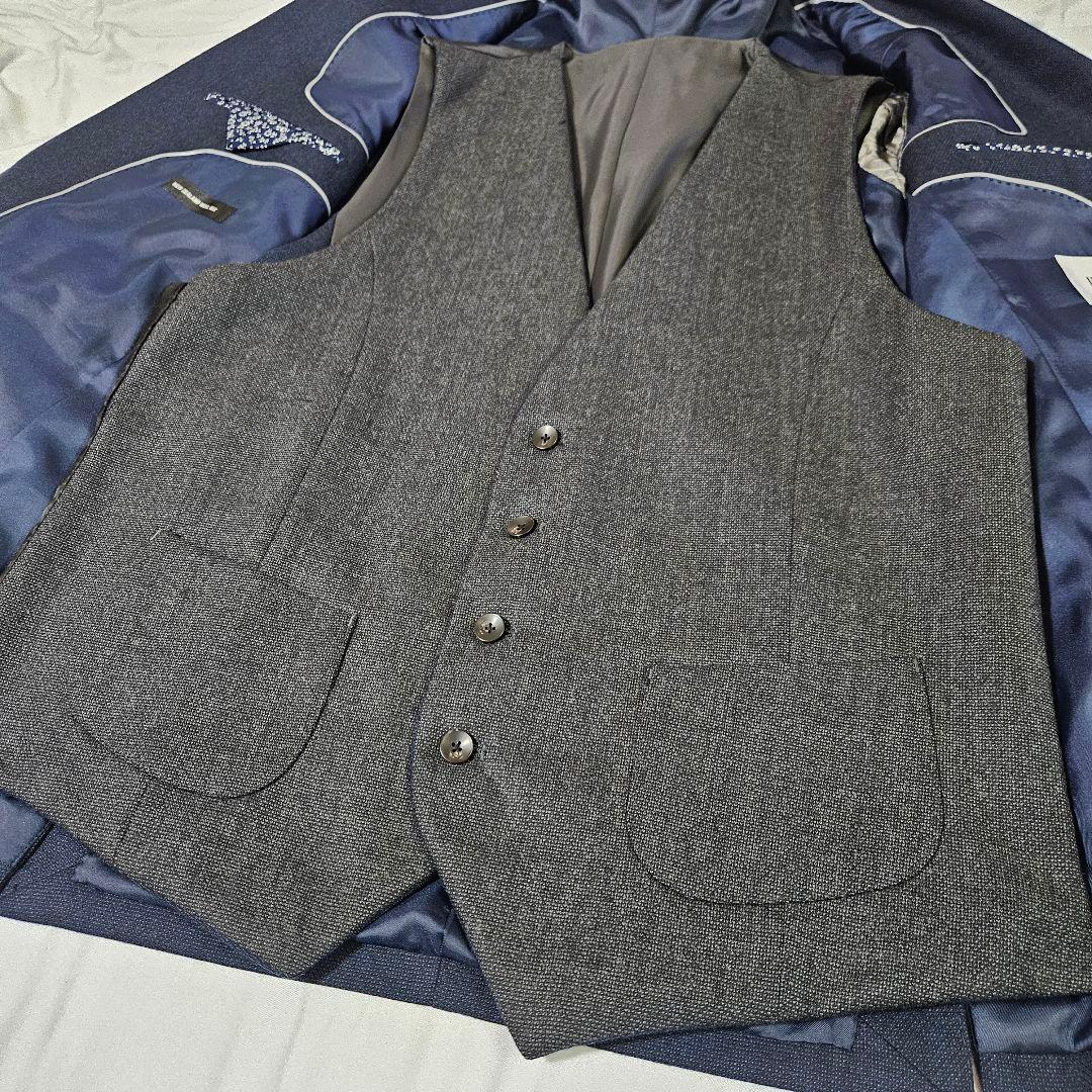 ❇️極美品❇️SUIT SELECT ネイビー 3ピーススーツ XL