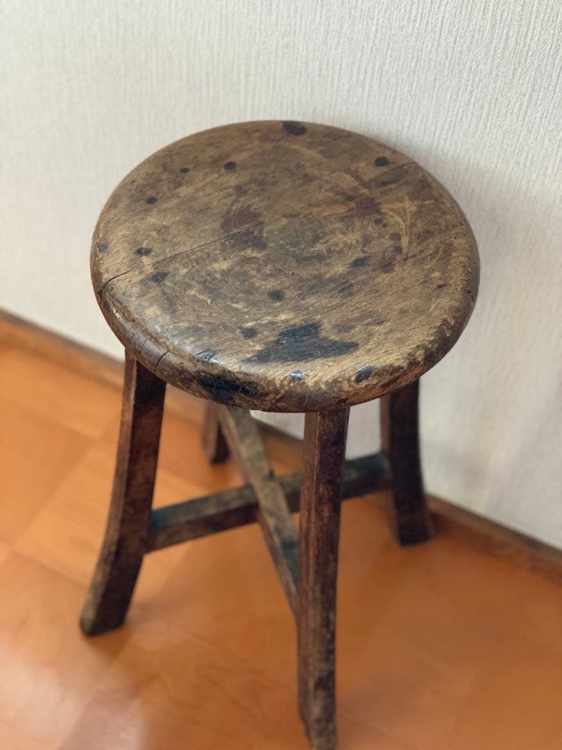 木製スツール 丸椅子 古家具 レトロ家具 昭和レトロ ヴィンテージ アンティーク