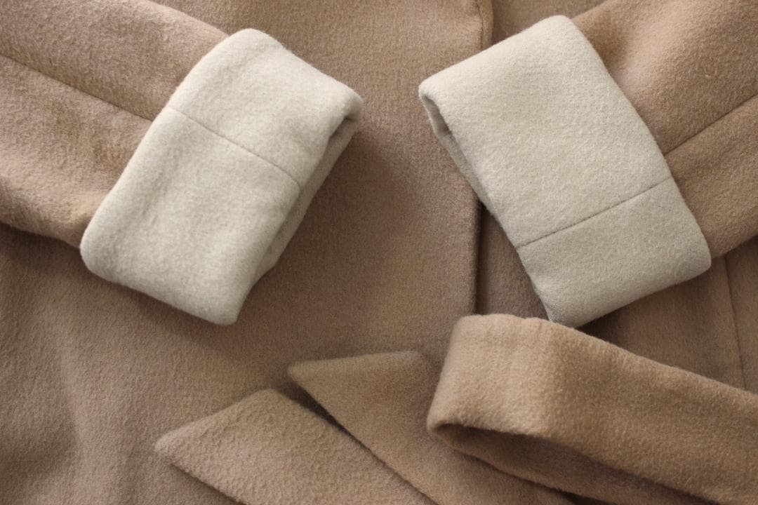 【美品】ブルックスブラザーズ ガウンコート 6 ベージュ カシミヤ混 9〜11号