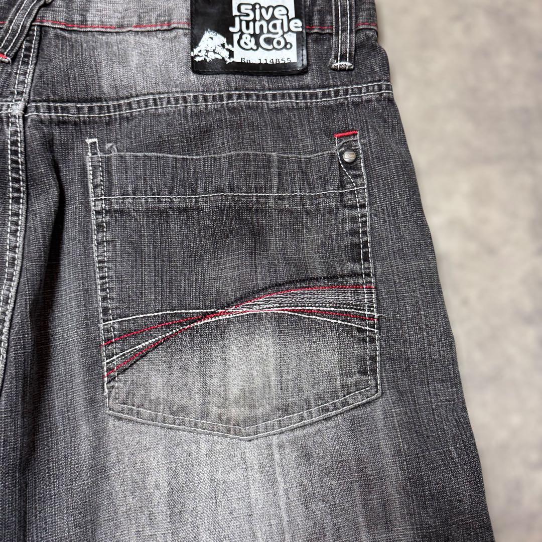 5ive Jungle &Co. W42 ブラックバギーショーツ b-boy