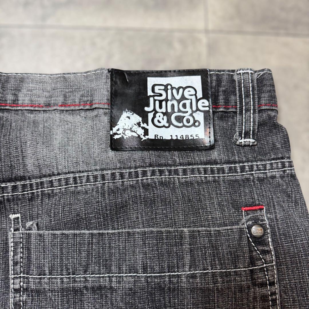 5ive Jungle &Co. W42 ブラックバギーショーツ b-boy