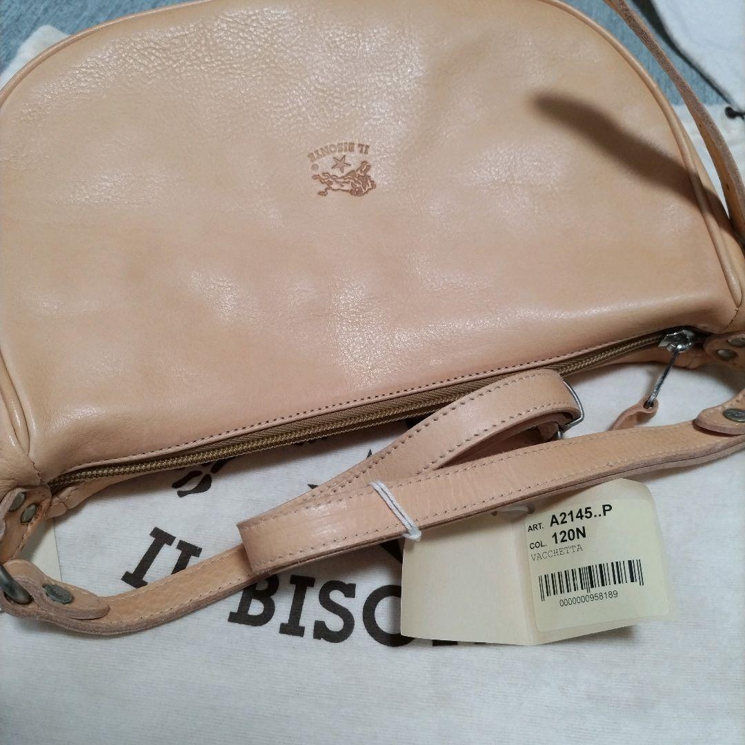 新品 イルビゾンテ 本革 レザー ショルダーバッグ カバン 三日月 ナチュラル