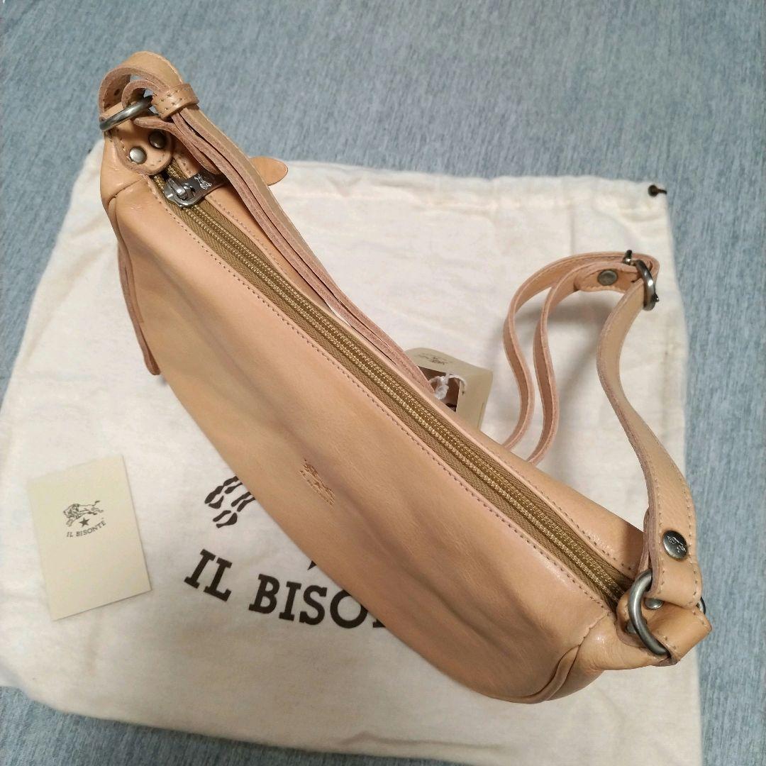 新品 イルビゾンテ 本革 レザー ショルダーバッグ カバン 三日月 ナチュラル