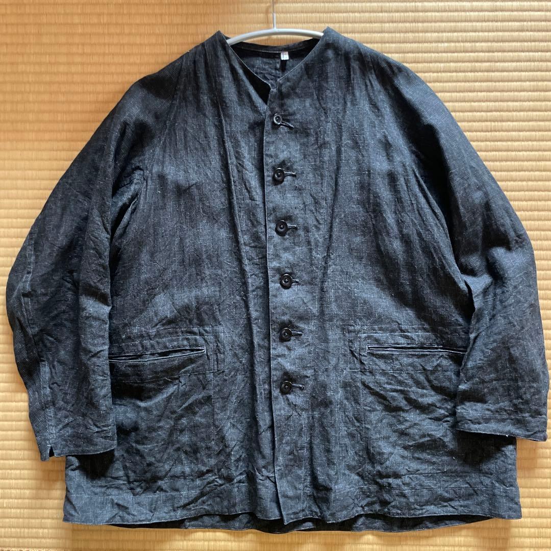 【メルカリ市値下】YOSHIDA TOKIHO リネン墨染めラグランジャケット