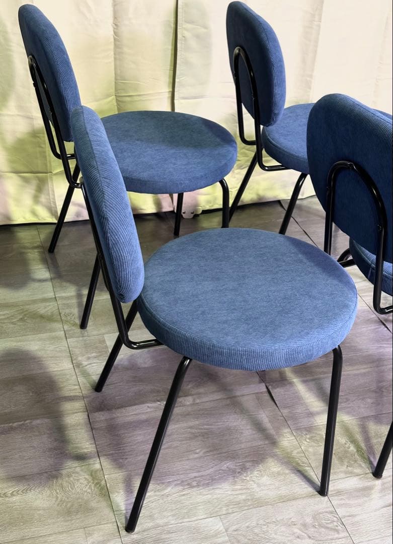 期間限定 ! 新品 ダイニングチェア 椅子 インテリア 4脚セット ブルー