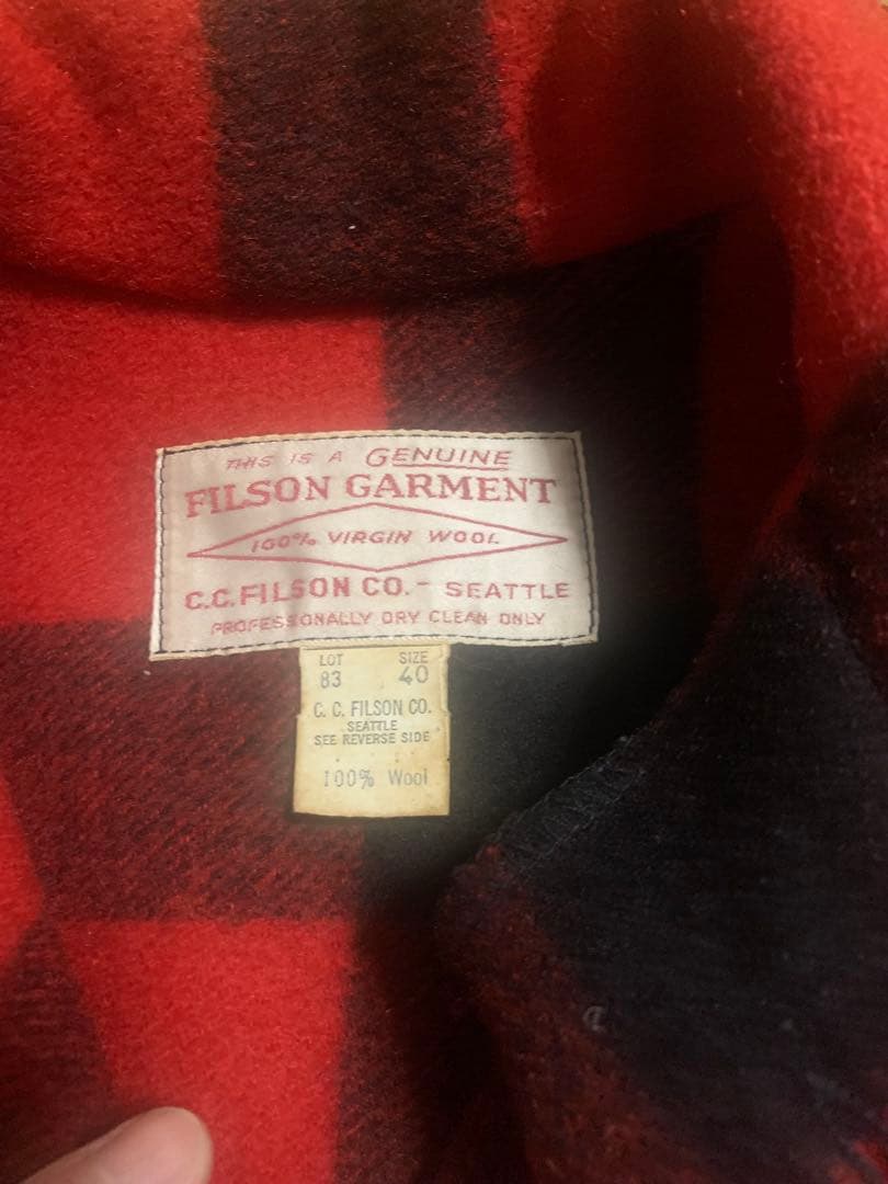 美中古品 FILSON フィルソン ダブルマッキーノクルーザージャケット 40