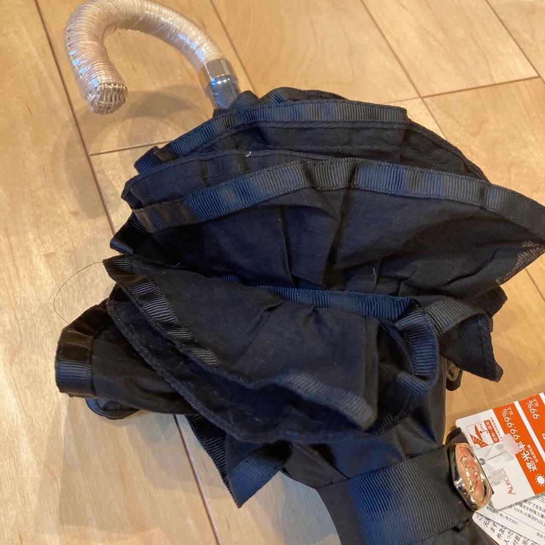 ビューランス　日傘　コットンフリル　ブラック